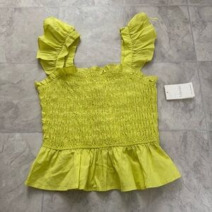 NWT Meraki Lime Ruffle Blouse